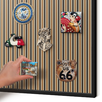 Panneau pour aimants souvenirs cadre noir Motif géométrique