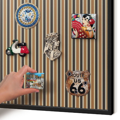 Panneau pour aimants souvenirs cadre noir Motif géométrique