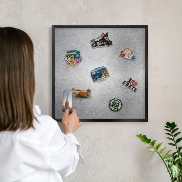 Tableau magnétique encadré de couleur noire Surface métallique