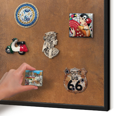 Panneau pour aimants souvenirs cadre noir Texture brune