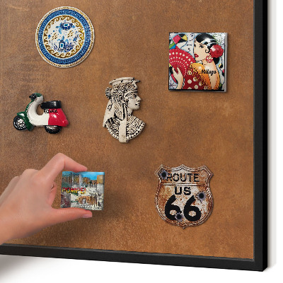 Panneau pour aimants souvenirs cadre noir Texture brune