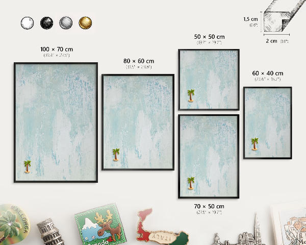 Tableau magnétique encadré de couleur noire Abrasions pastel