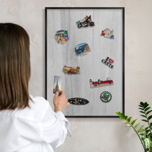 Tableau magnétique encadré de couleur noire Structure en bois
