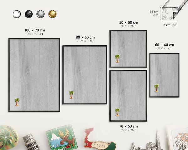 Tableau magnétique encadré de couleur noire Structure en bois
