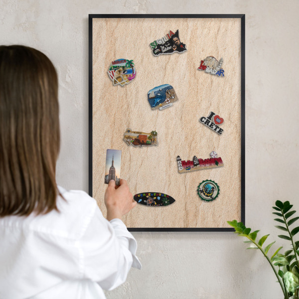 Tableau magnétique encadré de couleur noire Élégance naturelle