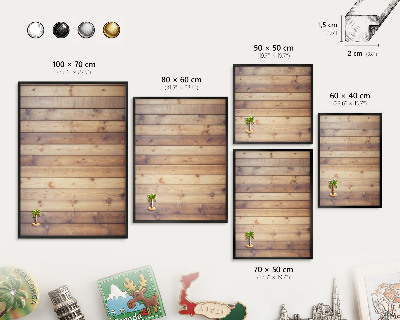 Panneau pour aimants souvenirs cadre noir Planches en bois