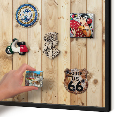Tableau magnétique encadré de couleur noire Planches de bois