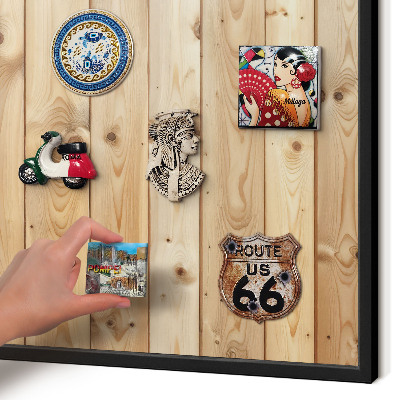 Tableau magnétique encadré de couleur noire Planches de bois