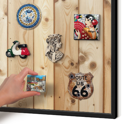 Tableau magnétique encadré de couleur noire Planches de bois