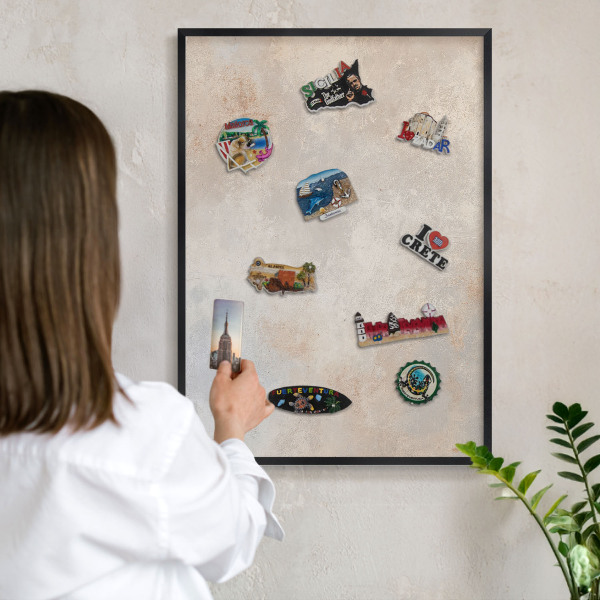 Tableau magnétique encadré de couleur noire Fond neutre