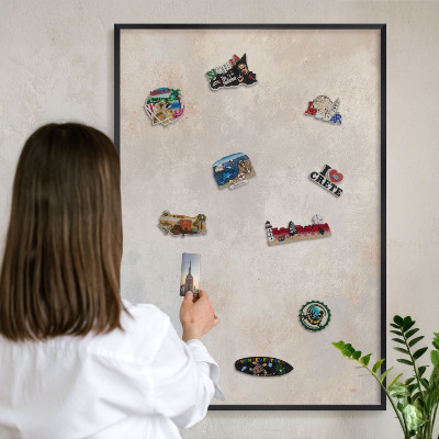 Tableau magnétique encadré de couleur noire Fond neutre