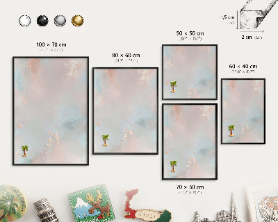Tableau magnétique encadré de couleur noire Harmonie pastel