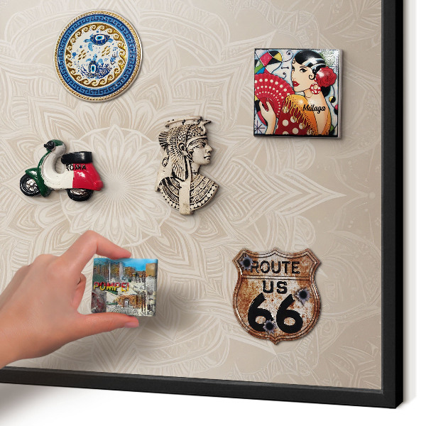 Panneau pour aimants souvenirs cadre noir Motif mandala