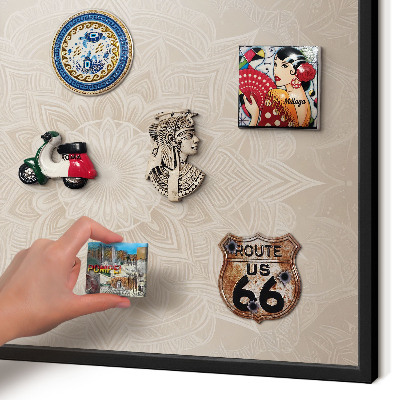 Panneau pour aimants souvenirs cadre noir Motif mandala