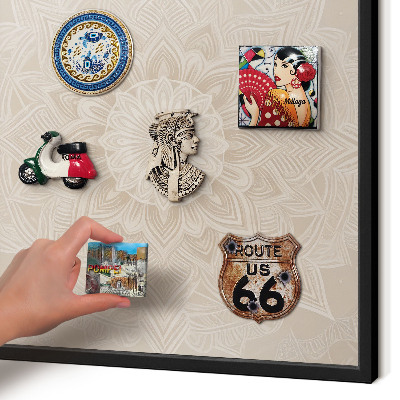 Panneau pour aimants souvenirs cadre noir Motif mandala