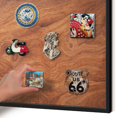 Tableau magnétique encadré de couleur noire Grain de bois