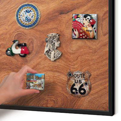 Tableau magnétique encadré de couleur noire Grain de bois