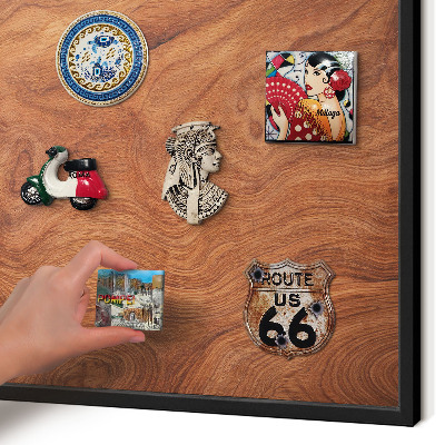 Tableau magnétique encadré de couleur noire Grain de bois