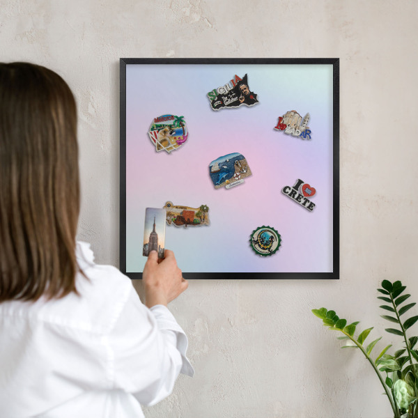 Tableau magnétique encadré de couleur noire Dégradé pastel