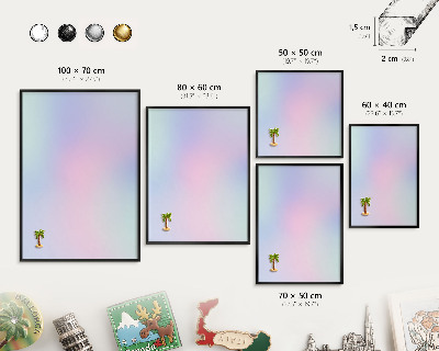 Tableau magnétique encadré de couleur noire Dégradé pastel