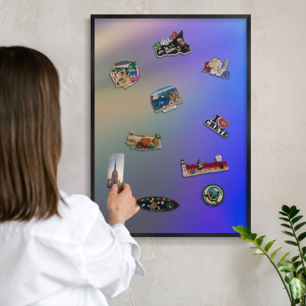 Tableau magnétique encadré de couleur noire Dégradé subtil