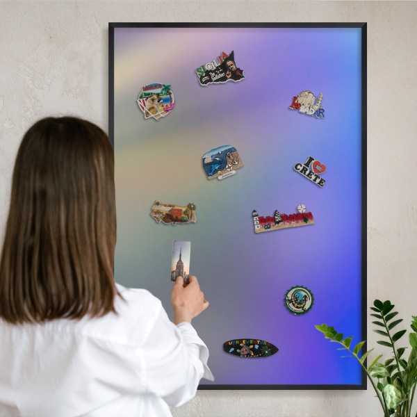 Tableau magnétique encadré de couleur noire Dégradé subtil