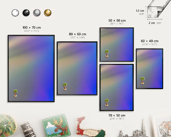 Tableau magnétique encadré de couleur noire Dégradé subtil
