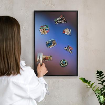 Tableau magnétique encadré de couleur noire Couleurs de l'équilibre