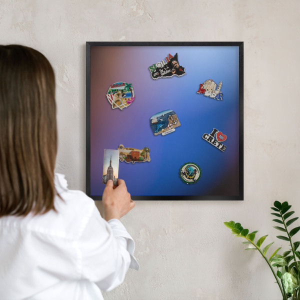 Tableau magnétique encadré de couleur noire Couleurs de l'équilibre