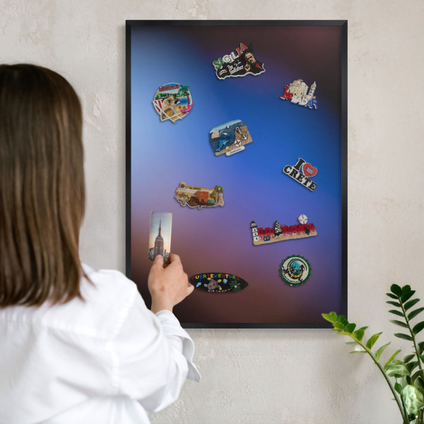 Tableau magnétique encadré de couleur noire Couleurs de l'équilibre