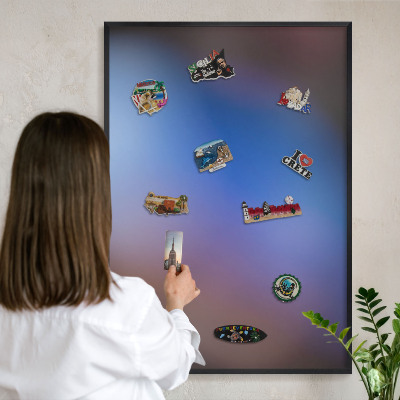 Tableau magnétique encadré de couleur noire Couleurs de l'équilibre