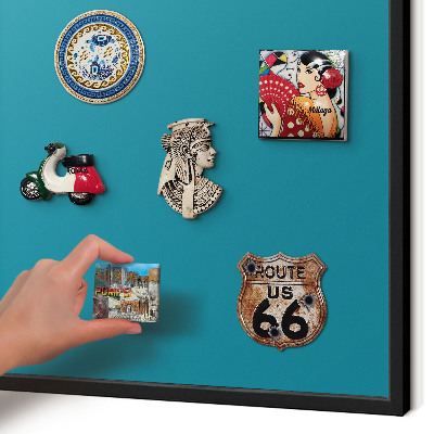 Tableau magnétique encadré de couleur noire Turquoise frais