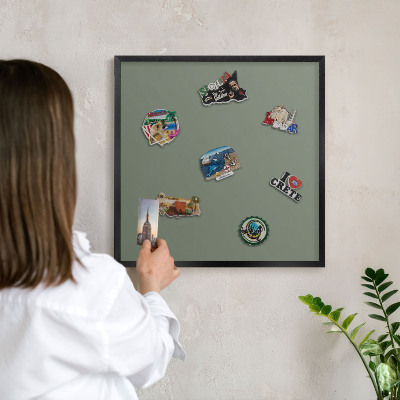 Tableau magnétique encadré de couleur noire Sauge noire