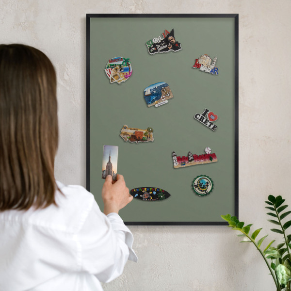 Tableau magnétique encadré de couleur noire Sauge noire