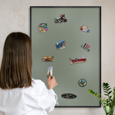 Tableau magnétique encadré de couleur noire Sauge noire