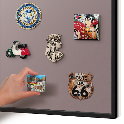 Tableau magnétique encadré de couleur noire Brun cendré