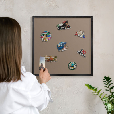 Tableau magnétique encadré de couleur noire Brun neutre