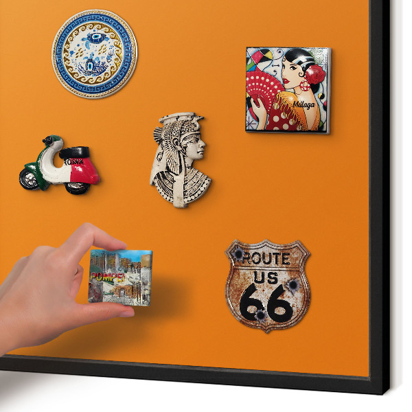 Tableau magnétique encadré de couleur noire Orange fort