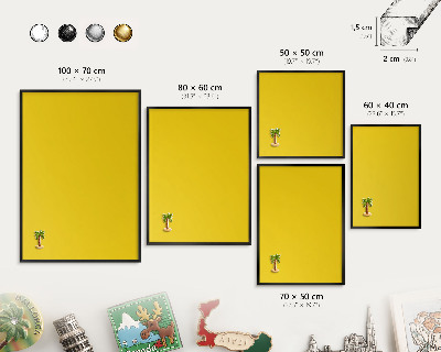 Tableau magnétique encadré de couleur noire Jaune intense