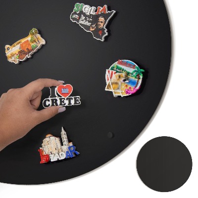 Tableau pour aimants de vacances rond noir