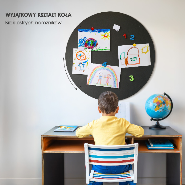 Tableau pour aimants de vacances rond noir