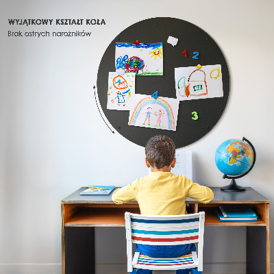 Tableau pour aimants de vacances rond noir