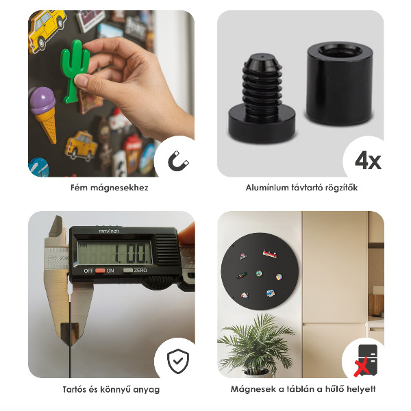 Tableau pour aimants de vacances rond noir