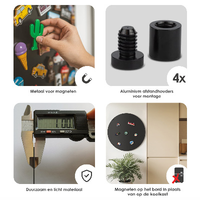 Tableau pour aimants de vacances rond noir