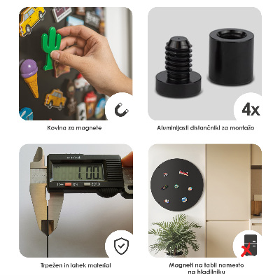 Tableau pour aimants de vacances rond noir