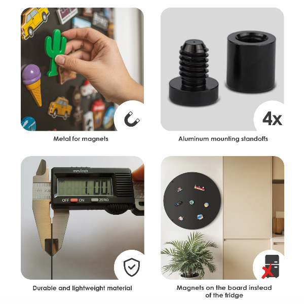 Tableau pour aimants de vacances rond noir
