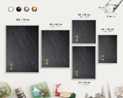 Tableau pour collection d'aimants cadre argenté Texture grise