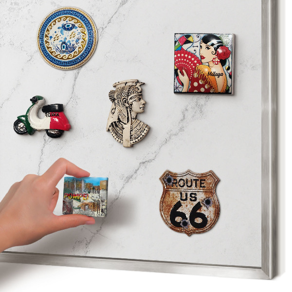Tableau pour collection d'aimants cadre argenté Motif marbré