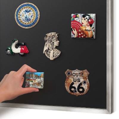 Tableau pour collection d'aimants cadre argenté Noir