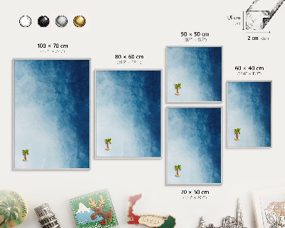 Tableau magnétique décoratif avec cadre argenté Abstractions bleues